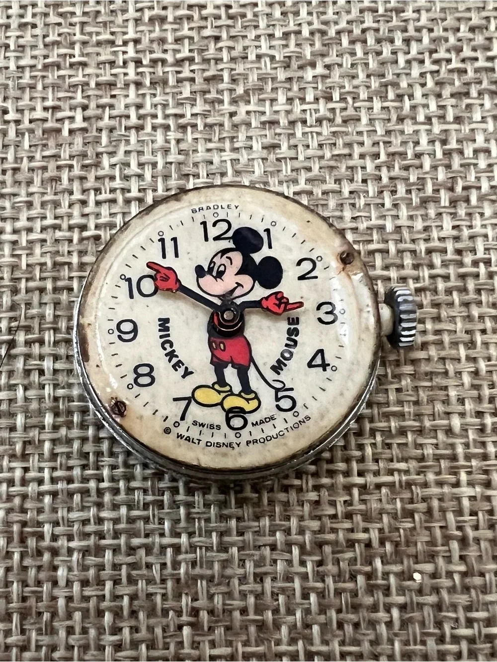 Vintage Bradley Mickey Mouse Character Watch Dial No Glass